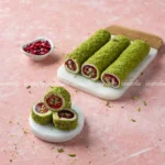 MILK POMEGANATE WRAP WITH POWDERED PISTACHIO (Turkish Delight)